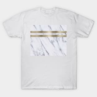 Smokey marble and gilded striped accents T-Shirt